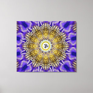 Clematis Om Mandala - Impressão De Telas Esticadas