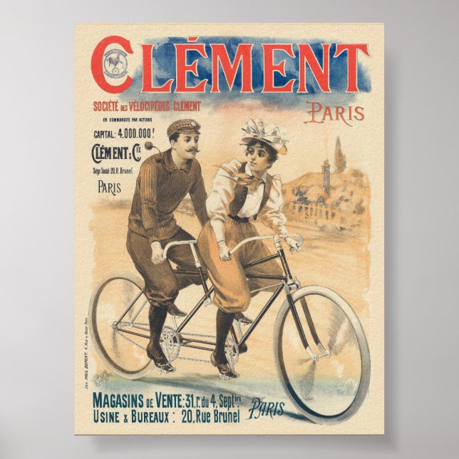 Clément Paris Poster vintage 1895 (Frente)