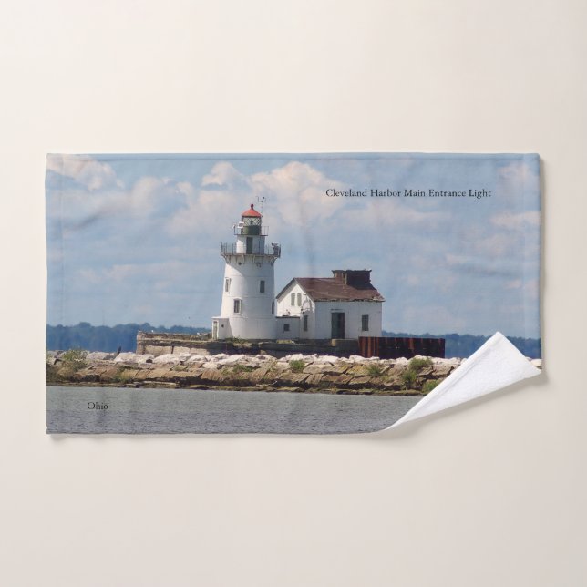 Cleveland Harbor Entrada Principal Conjunto de toa (Toalha de mão)