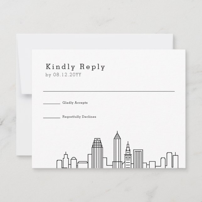 Cleveland Wedding | RSVP Skyline Estilizado (Frente)