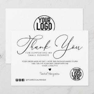 Cliente de Script Preto Branco Mínimo Obrigado