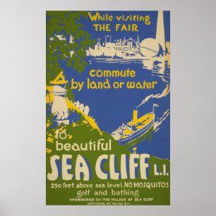 Cliff do Mar de Promoção do poster de viagens, Lon