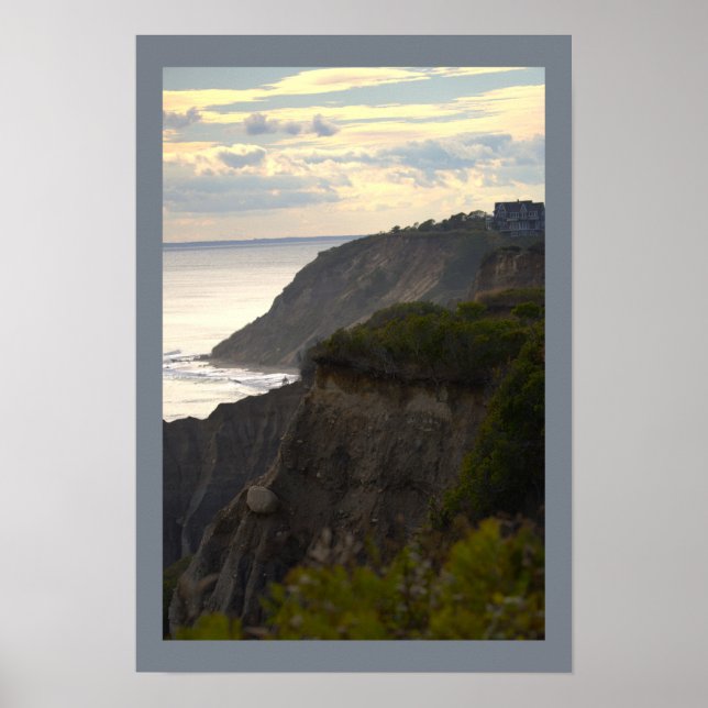 Cliffside Sunset Waterscape Photo Poster (Frente)