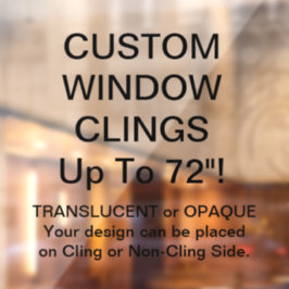 Cling de janela personalizado PARCIALMENTE TRANSPA
