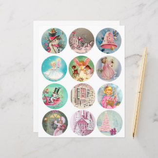 Clipart de 2,5 polegadas nos círculos de Natal do