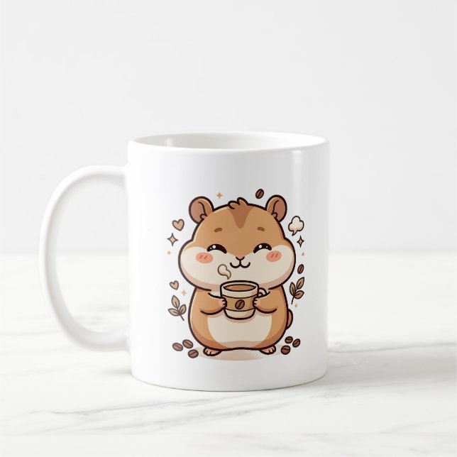 Clipart de Caneca de Café de Hamster Kawaii (Esquerda)