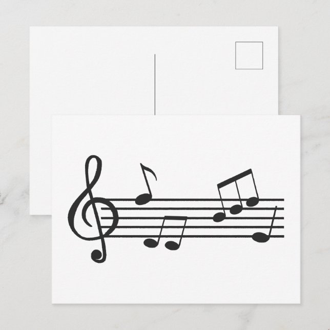 Clipart de notas musicais, doodle de clave de sol  (Frente/Verso)