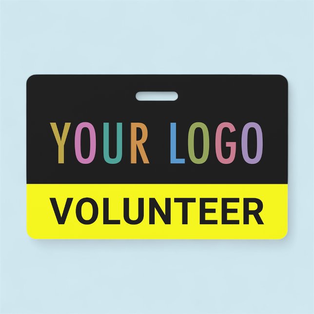 Clipe de Crachá de Voluntário Personalizado ou Log (MISOOK Volunteer Badge Yellow Black)