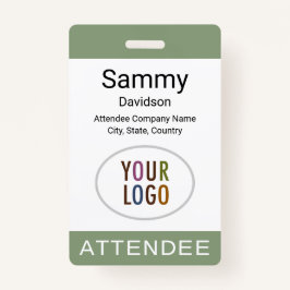 Clipe do logotipo do Crachá Sage Green Attendedee 