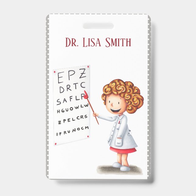 Clipe personalizado de crachá médico. (Front)