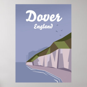Clipes brancos do poster de viagens de dover