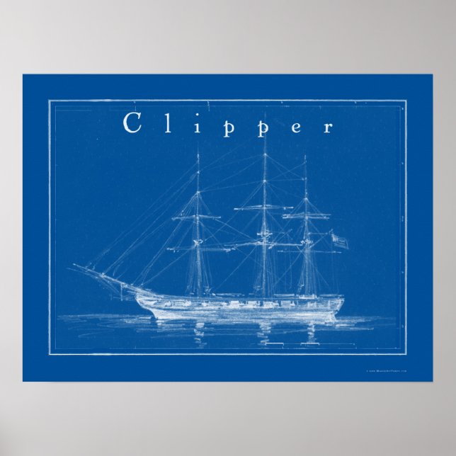 Clipper Navio - Arte Poster Náutica (Frente)