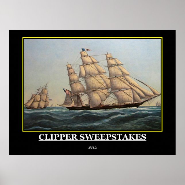 Clipper Sweepstakes Poster vintage 1812 (Frente)