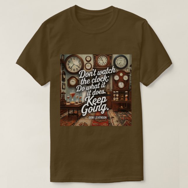 Clock Productivity Quote T-Shirt castanho (Frente do Design)