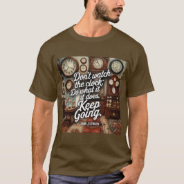Clock Productivity Quote T-Shirt castanho