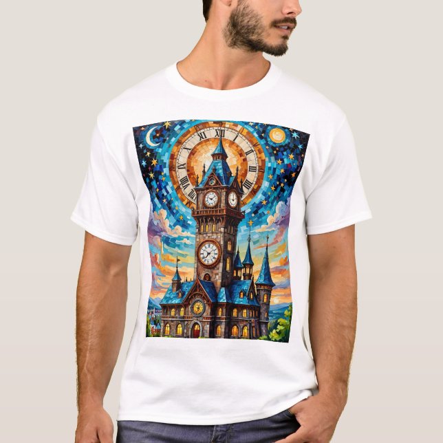 Clocktower T-Shirt Celestial Vintage Fantasy (Frente)