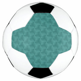 Close-up de uma bola de futebol com um padrão geom