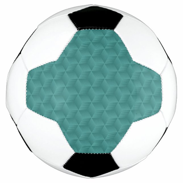 Close-up de uma bola de futebol com um padrão geom (Frente)