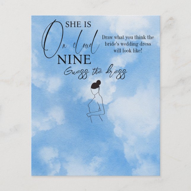 Cloud Nine Sky Blue Chá de panela adivinha jogo de (Frente)