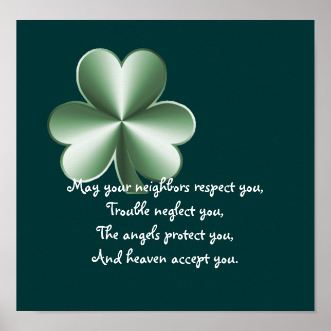 Clover - Irish Proverb Impressão (Frente)
