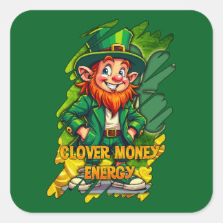 Clover Money Energy – Lucky Leprechaun Autocolante