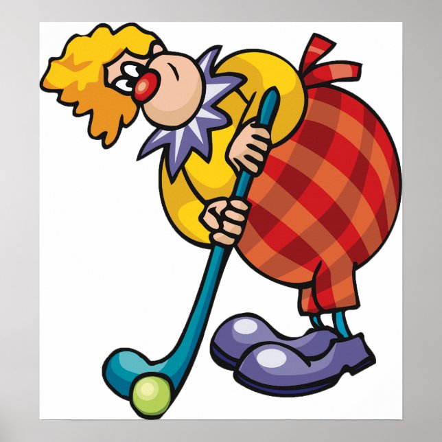 Clown Hockey Funny Sport Poster (Frente)