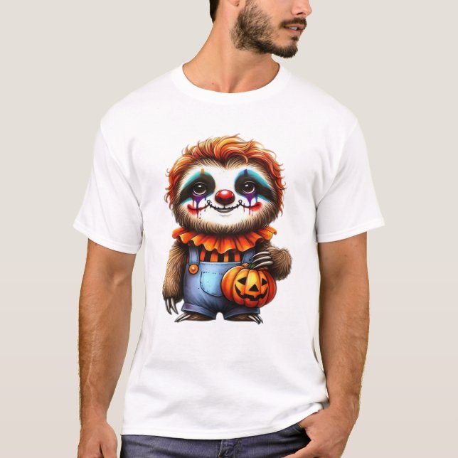 Clown Sloth Halloween Oversized T-Shirt (Frente)