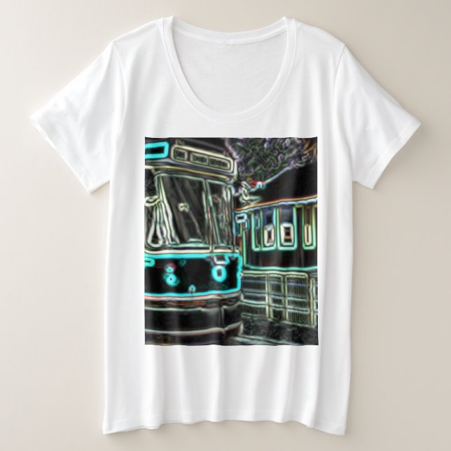 CLRV Neon at stn Womens Plus T-Shirt Tamanho (Frente do Design)