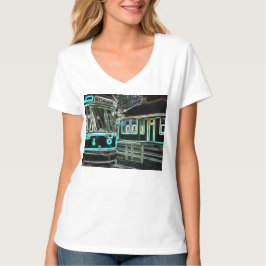 CLRV Neon em stn Womens V-Neck T-Shirt