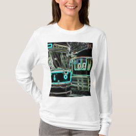 CLRV Neon na camiseta básica de folhas compridas d
