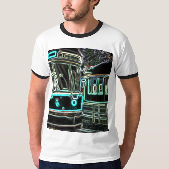 CLRV Neon na camiseta de som básica de homem (Frente)