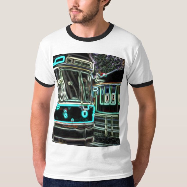 CLRV Neon na camiseta de som básica de homem (Frente)