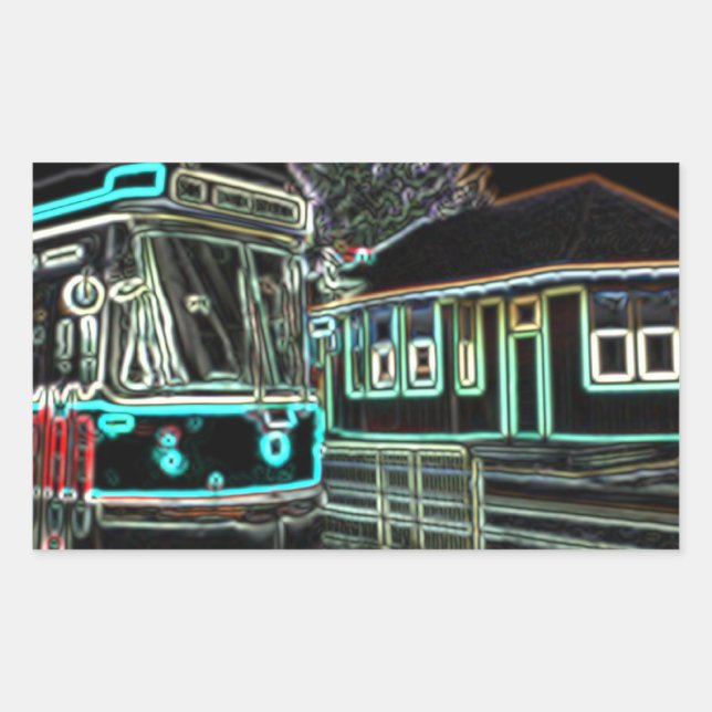CLRV Neon no conjunto stn de 4 adesivos Retangular (Frente)