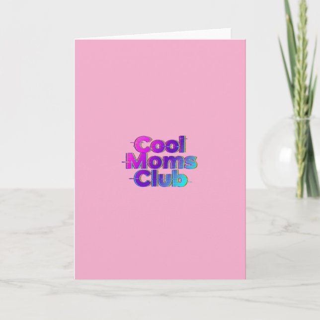 Clube de Mães Incríveis Neon Glitch Retro Cartão d (Frente)
