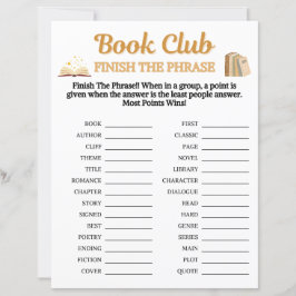 Clube do Livro Termine a Frase Jogo