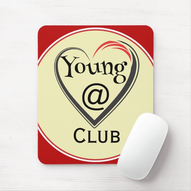 Clube Jovem de Coração Mouse Pad (Com mouse)