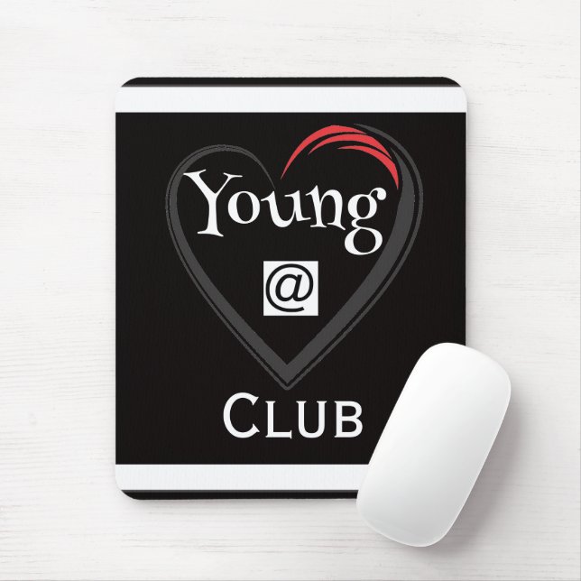 Clube Jovem de Coração Mouse Pad (Com mouse)