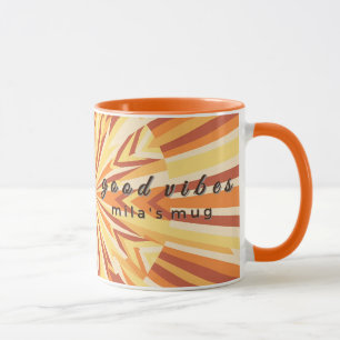 Clube Retro dos Anos 70 Sunburst Caneca Monograma