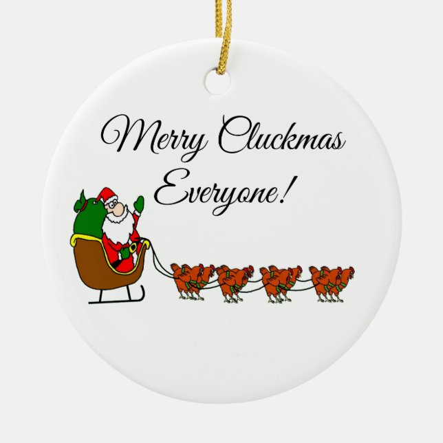 Cluckmas alegre todos! Ornamento (Frente)