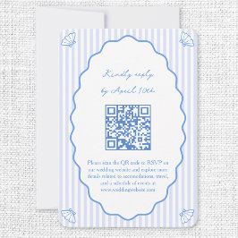 Coastal Chic Blue Weding Website QR Code RSVP