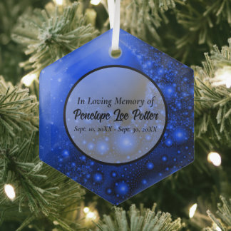 Cobalto Blue Fractal Memorial Suncatcher