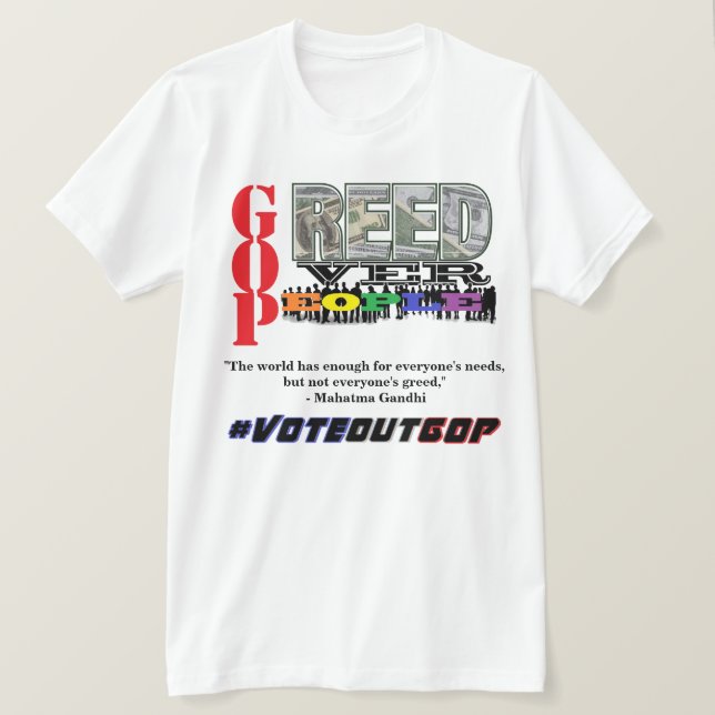 COBERTA SOBRE PESSOAS #VOTEOUTGOP T-Shirt (Frente do Design)