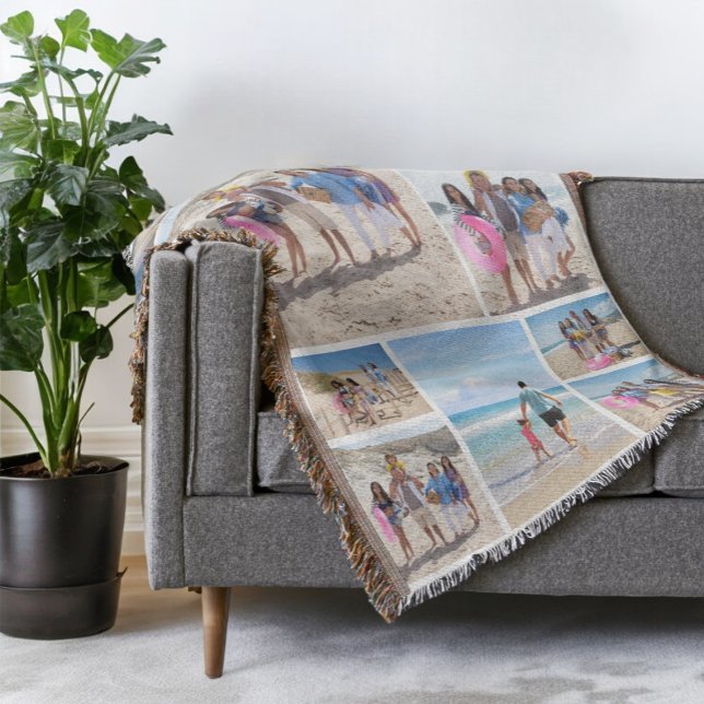 Cobertor 10 Colagem de Fotos Personalizada (10 Photo Collage Personalized Throw Blanket from Ricaso. Make your own, add your own photographs)