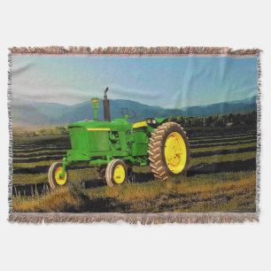 Cobertor 1962 Grande Banheta Verde Trator Cozy