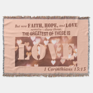 Cobertor 1 Corinthains 13:13 Love Throw Blanket