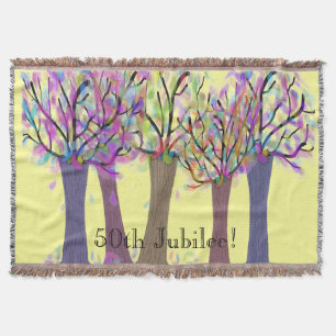 Cobertor 50th Jubileu dourado cobertura tecida