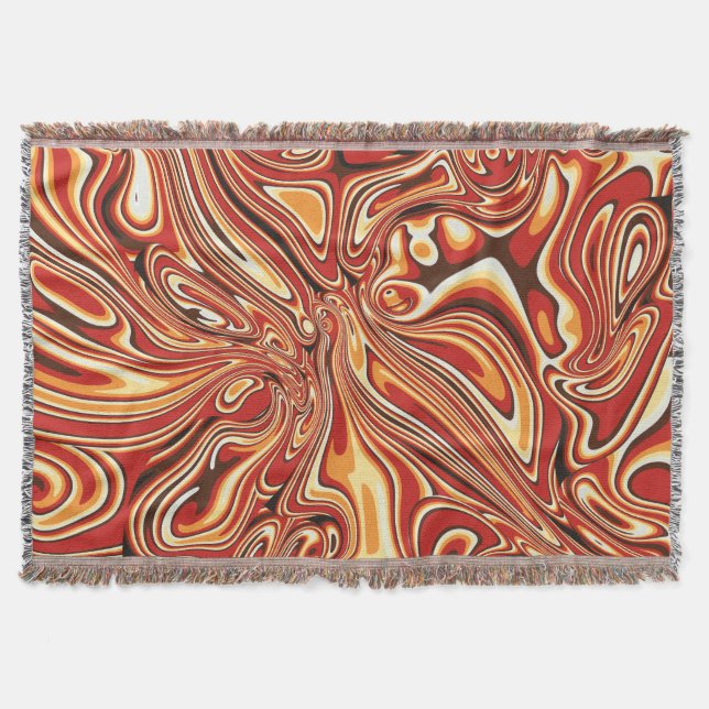 Cobertor 70s Abstract Retro Marble Liquid Design  (Frente)
