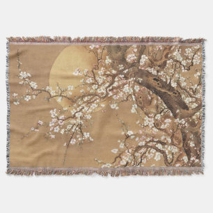 Cobertor A ameixa japonesa floresce à lua