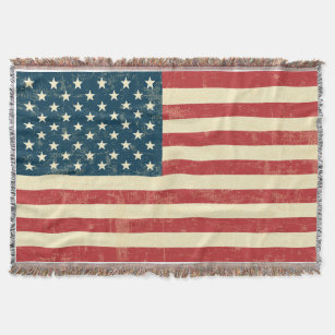 Cobertor A bandeira americana envelhecida desvaneceu-se