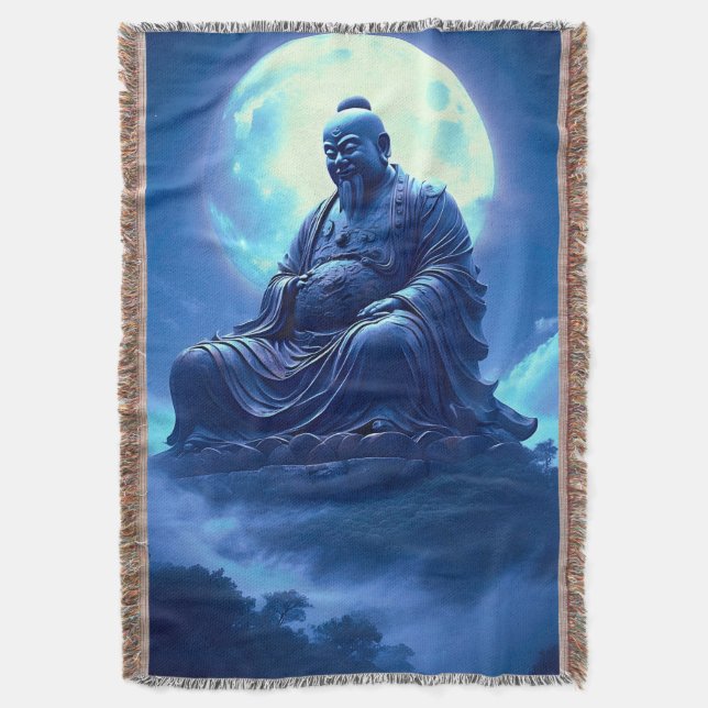 Cobertor A Bênção da Lua Sobre a Estátua Celestial (Frente Vertical)
